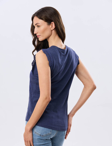 REMERA LISA DE ALGODÓN Azul