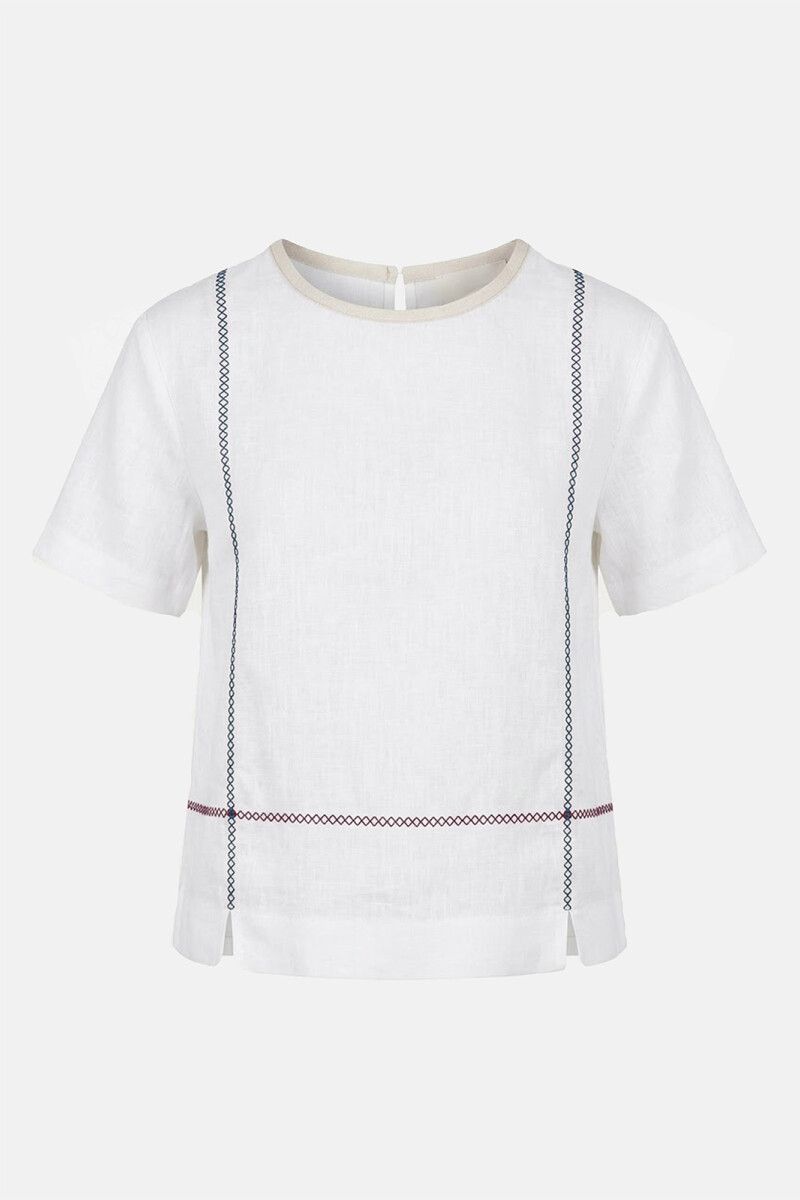 BLUSA LINO CRUZ BLANCO