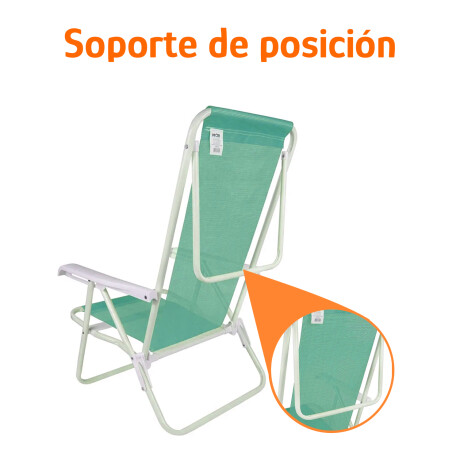 Reposera Silla Reclinable 8 Posiciones Acero Mor Sannet Verde