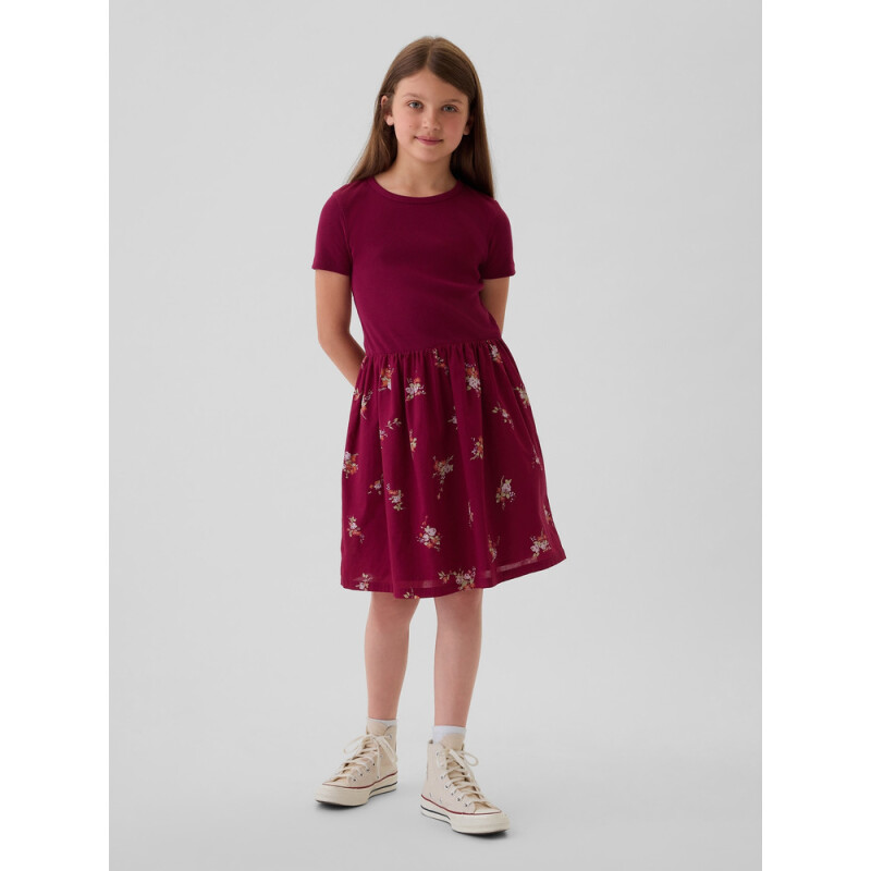 SS K2W DRESS BURGUNDY FLORAL