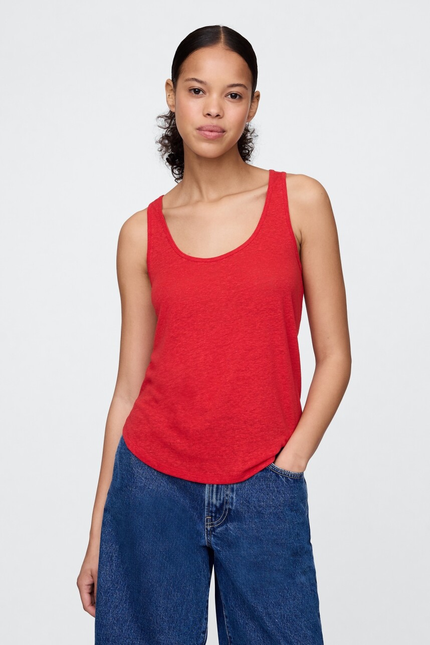 Musculosa De Lino Mujer Tomato Sauce