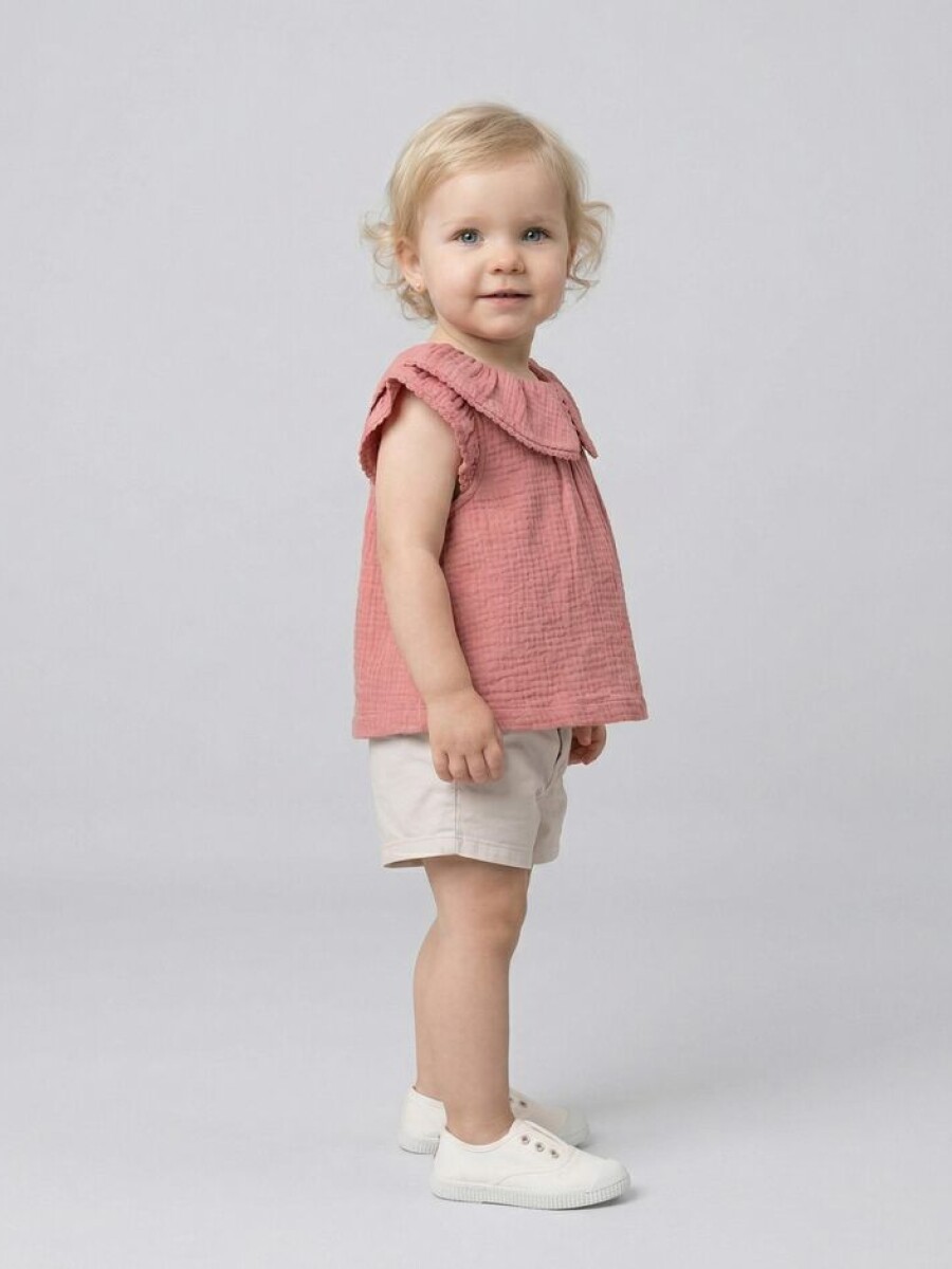 Blusa Con Jaretas Piedra