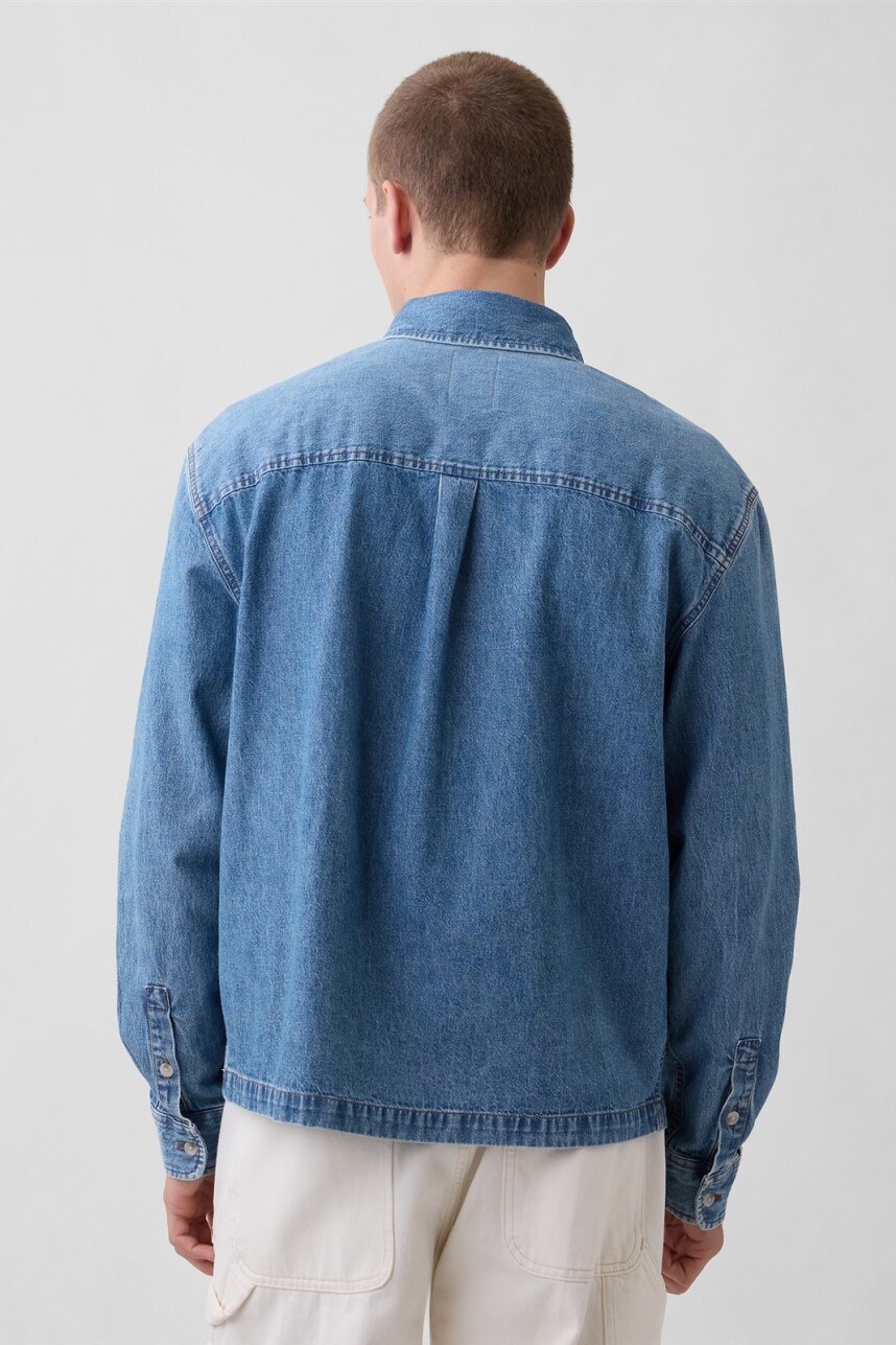 Campera De Jean Hombre Medium Wash