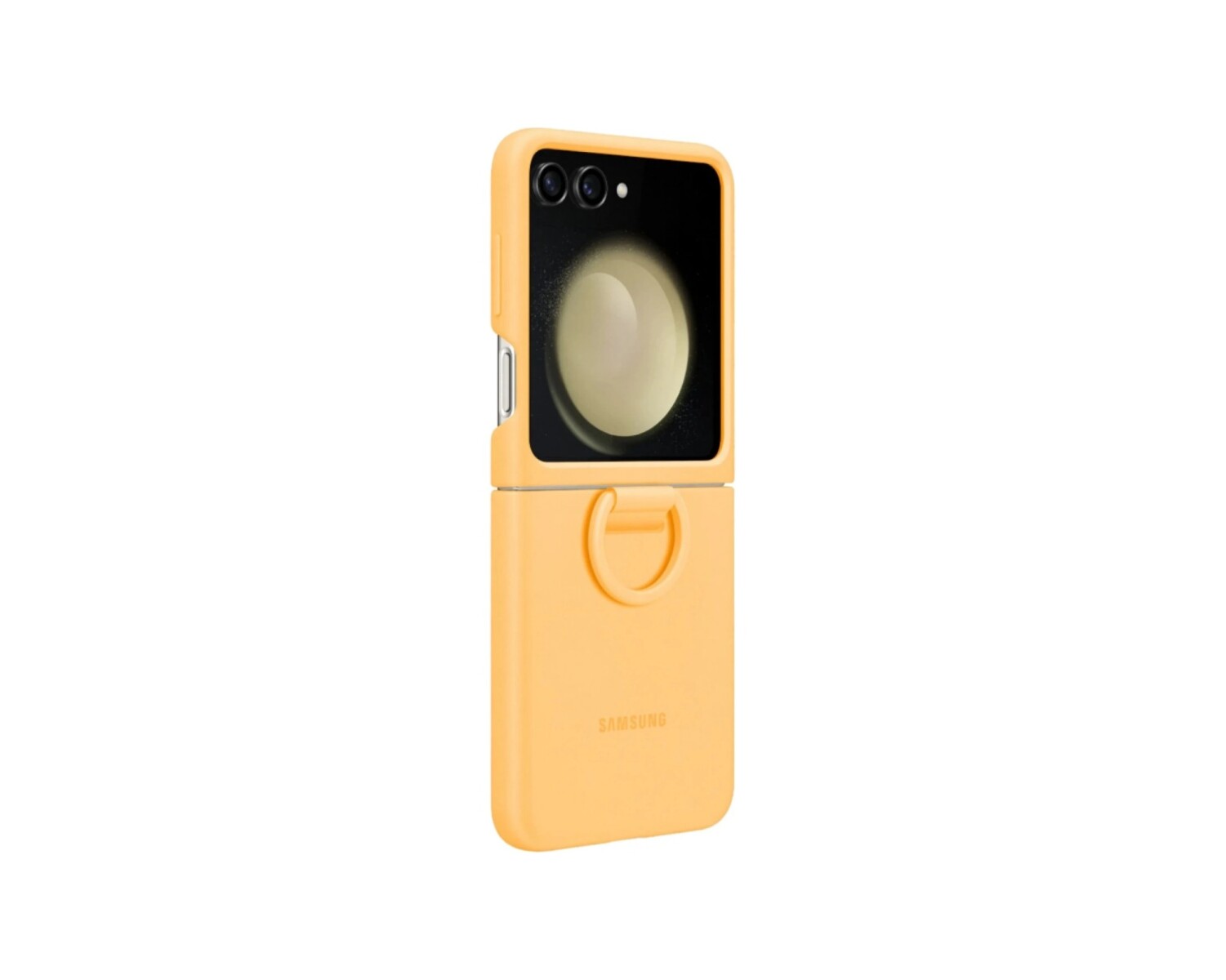Funda Samsung Silicone Case con Anillo para Galaxy Z Flip5 - Apricot 