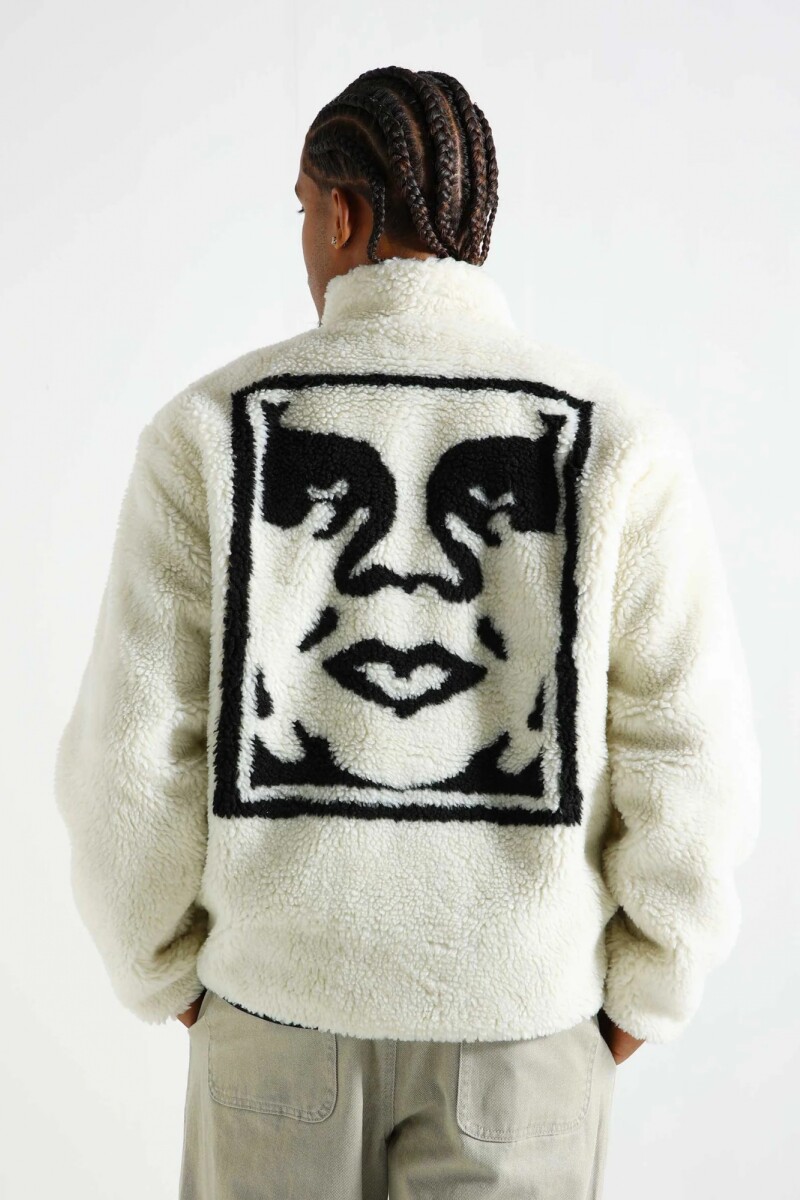 ICON FACE SHERPA JACKET Crema