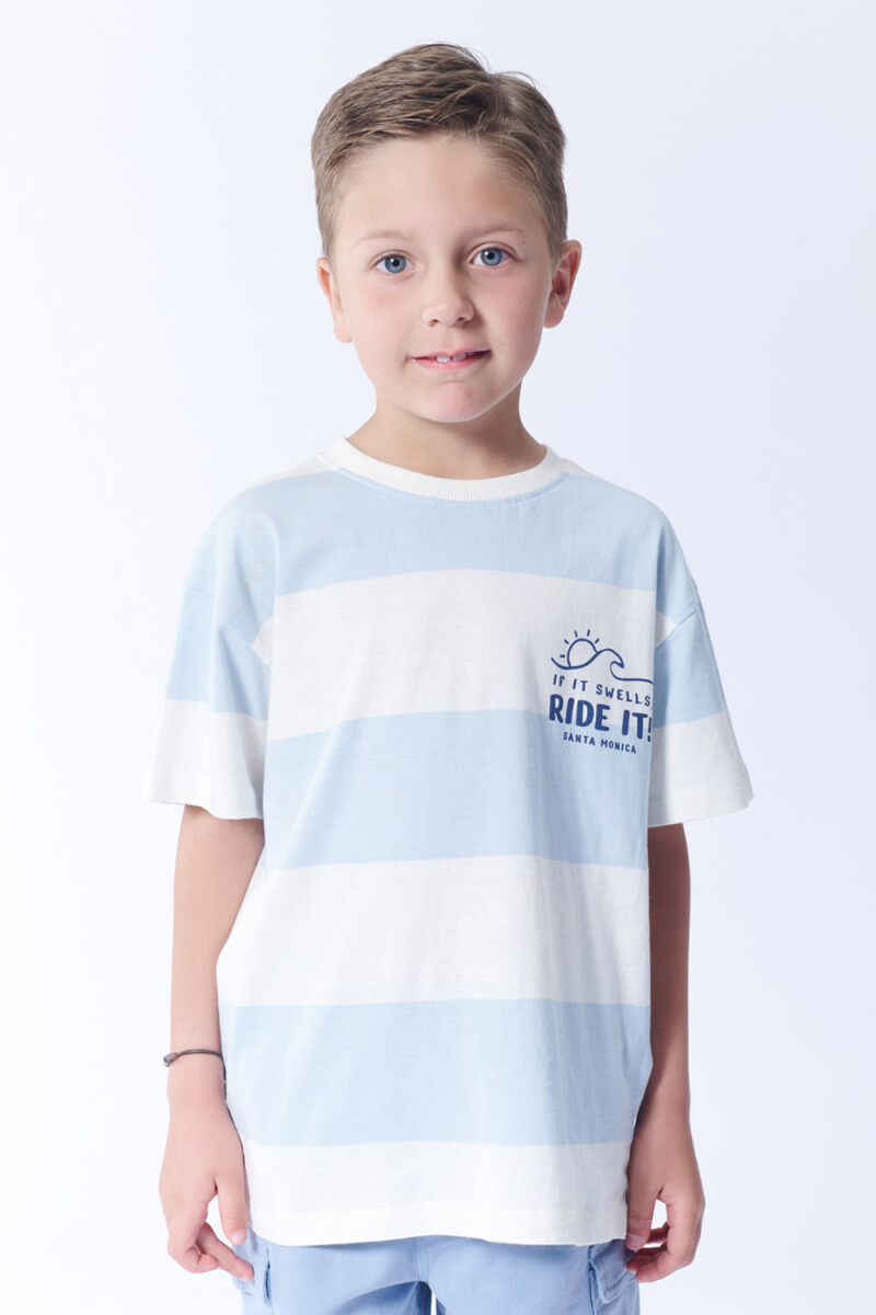 Remera - Rayas Celeste Y Blanco 