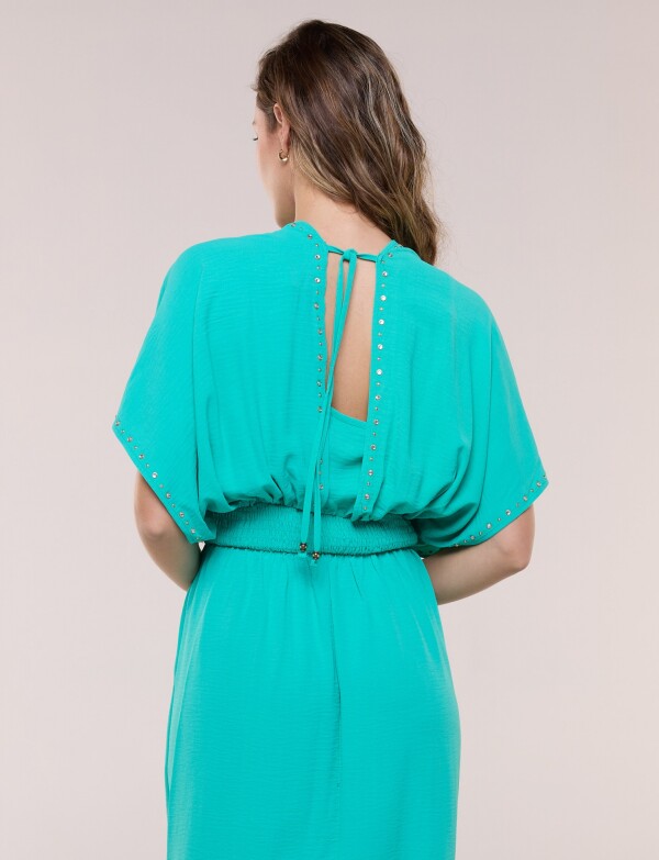 Vestido Maxi Con Tachas VERDE