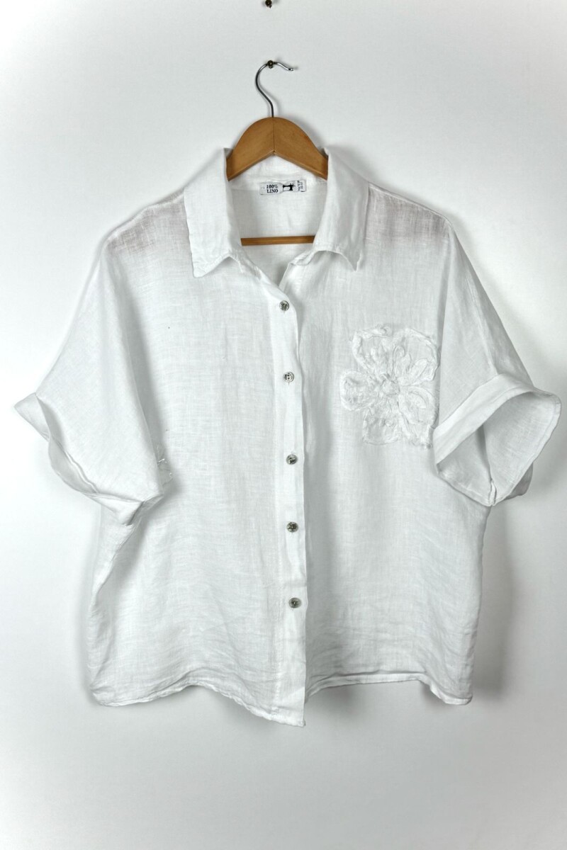 CAMISA LINO CLARINA-PISTACHO - BLANCO 