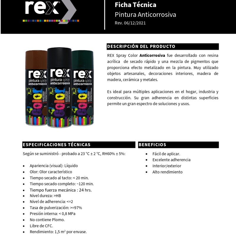 Pintura Aerosol Spray Anticorrosiva Secado Rápido Negro