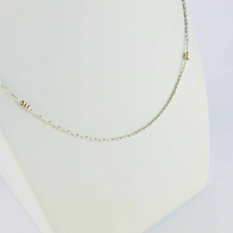 Gargantilla de plata 925 y double en oro 18 ktes, 45 cm. Gargantilla de plata 925 y double en oro 18 ktes, 45 cm.