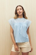 CAMISA GELINA Celeste Cielo