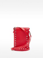 Bolso Bandolera Doble Con Tachuelas rojo