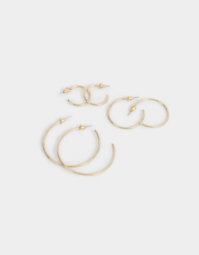 Aros Argollas Set De metal Set De Argollas De Metal - Dorado