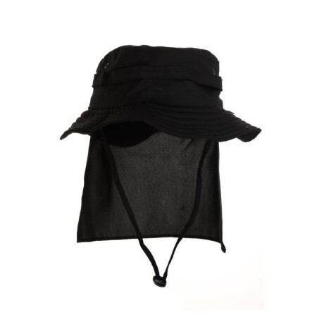 Sombrero Capelina de pescador con cubre nuca Protección UV50+ - Fox Boy Negro