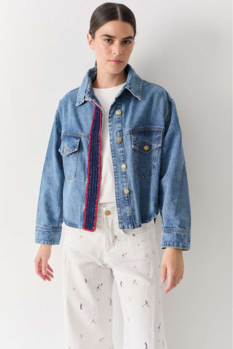 Pre Venta Campera Escudo - Celeste Con Rojo 