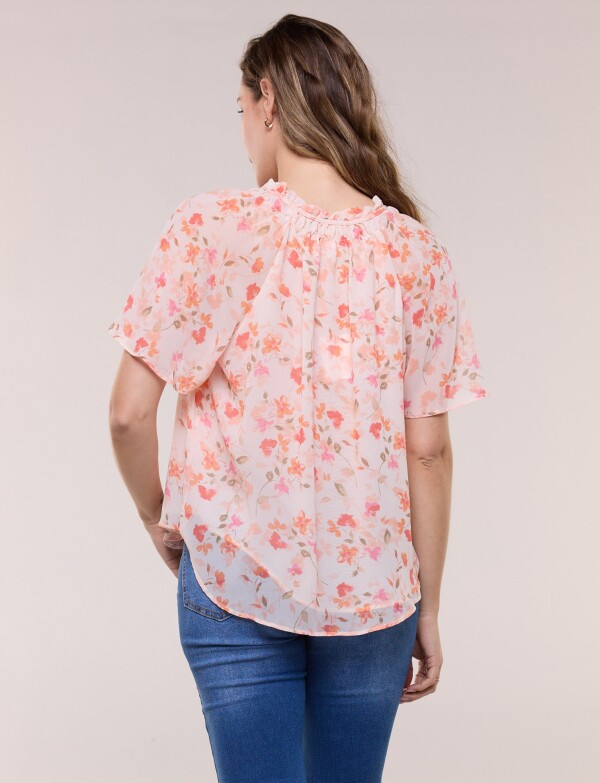 Blusa Flores Acuareladas CORAL/MULTI