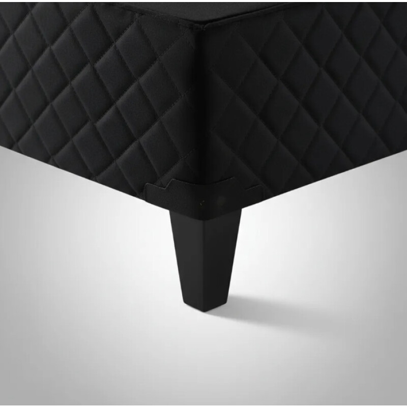 Box Para Sommier Capitoneado Con Patas Dos Plaza Negro Negro