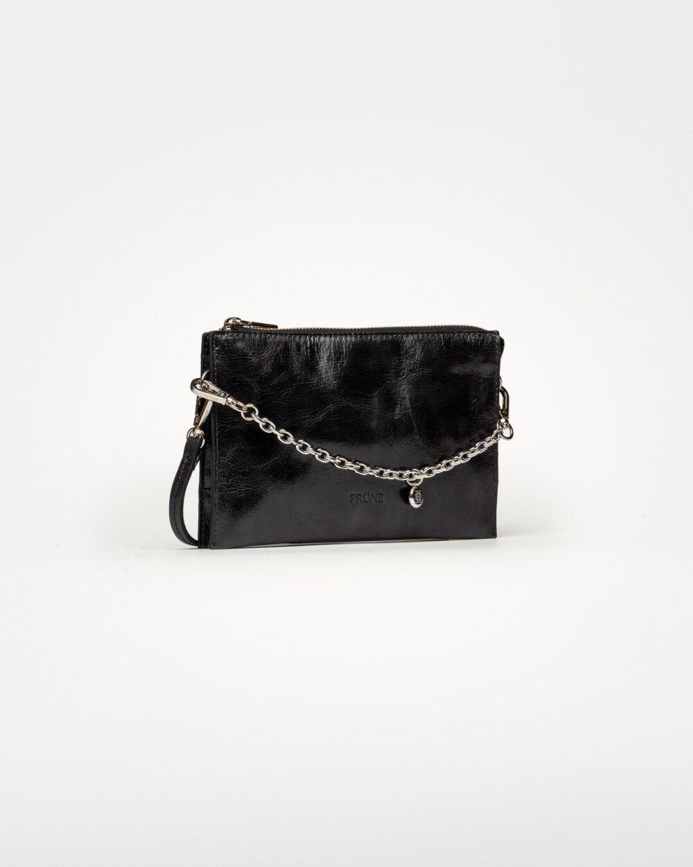 Mini bag Kaia en cuero arrugado Negro