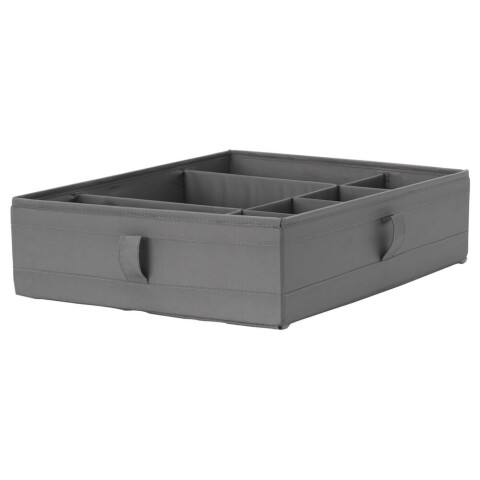 ORGANIZADOR CON DIVISIONES TELA GRIS 44x34x11CM ORGANIZADOR CON DIVISIONES TELA GRIS 44x34x11CM
