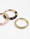 Sets Anillos Metal Set De Anillos De Metal Esmaltados - Dorado