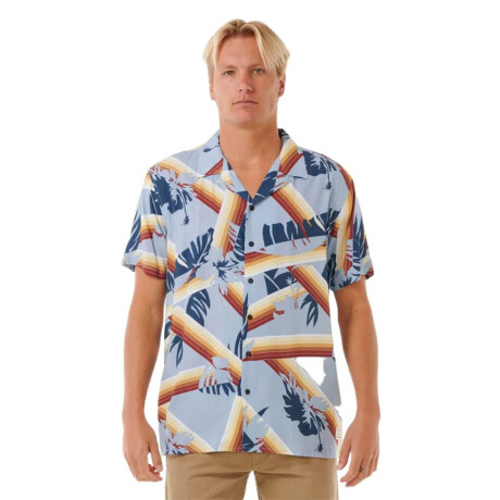 Camisa Rip Curl Surf Revival Hoffman S/S Shirt Celeste
