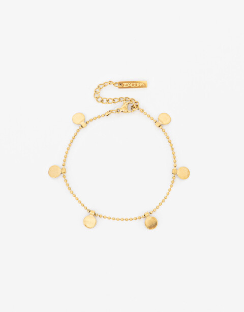 Pulseras Flexibles Metal Pulsera De Acero Con Dijes - Dorado