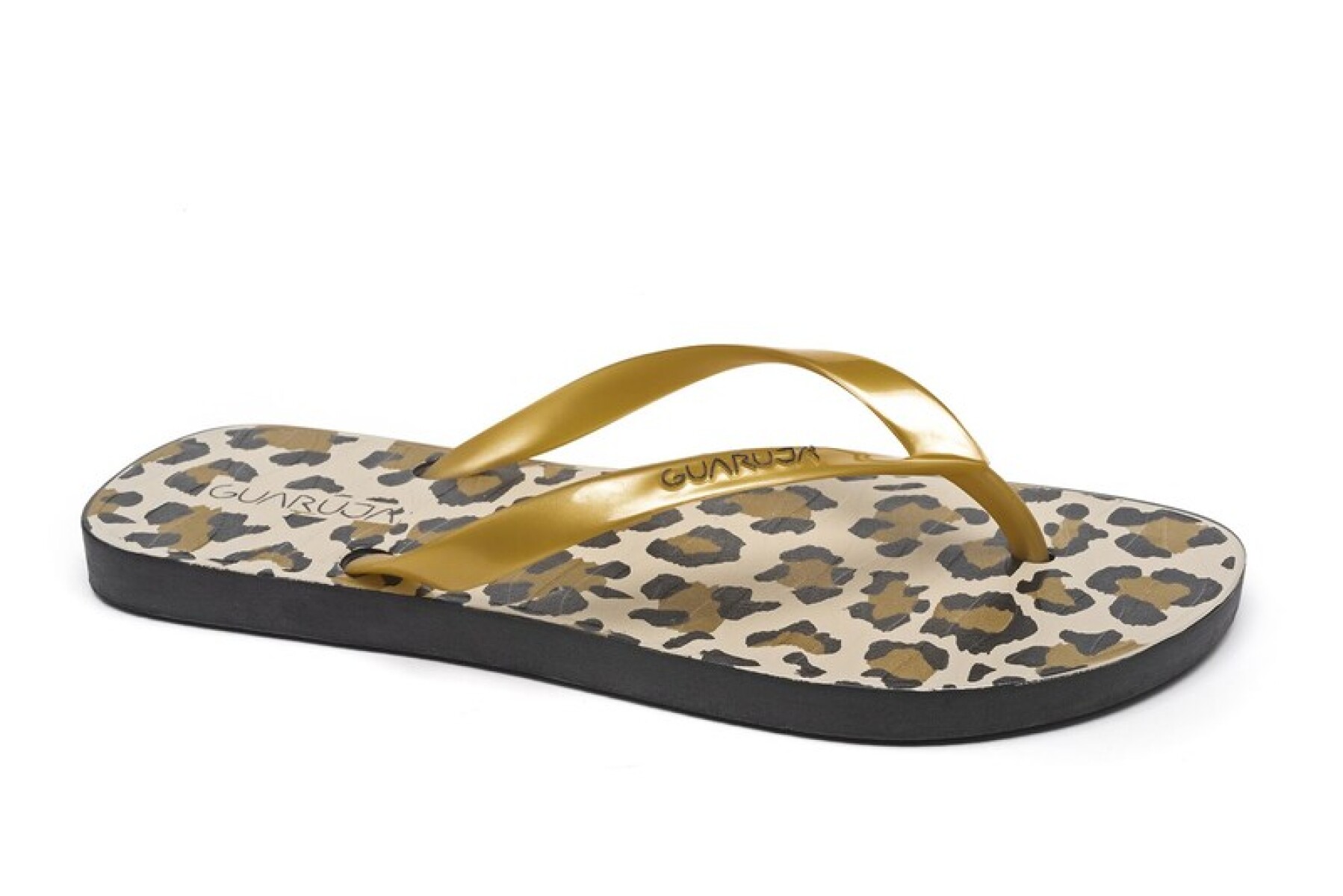 Ojotas Guaruja Animal Print de Mujer - G8214 - Dorado 