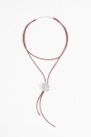 Collar cordón rosa metálica rojo
