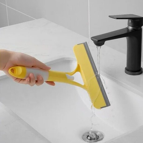 Limpiador de Vidrios 2 en 1 con Rociador Integrado Amarillo Limpiador de Vidrios 2 en 1 con Rociador Integrado Amarillo