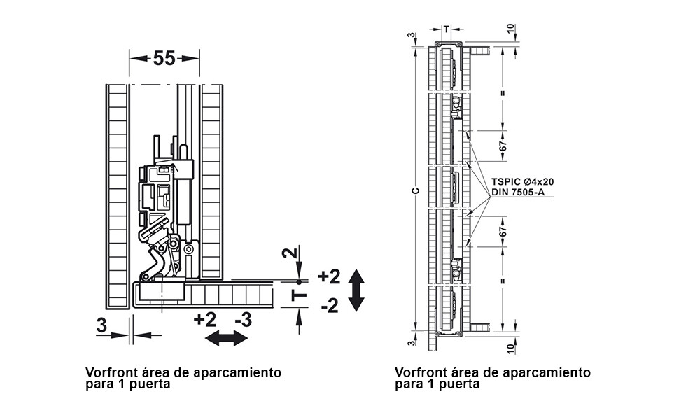 Sistema corredizo Finetta p/ 1 puerta 408.45.024 Sistema Corredizo Finetta P/ 1 Puerta 408.45.024