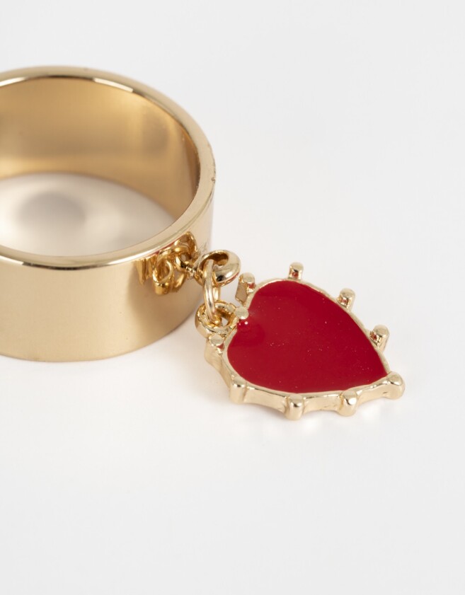 Anillos Medianos y Grandes Corazón Anillo Con Corazón - Dorado