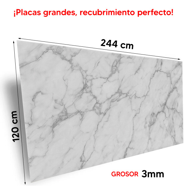 Revestimiento De Pared Placa Pvc Flexible 2.44 X 1.22mts GRIS