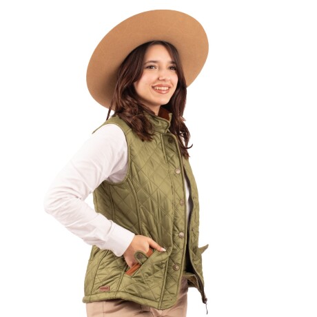 Chaleco Capitoneado Dama Verde musgo