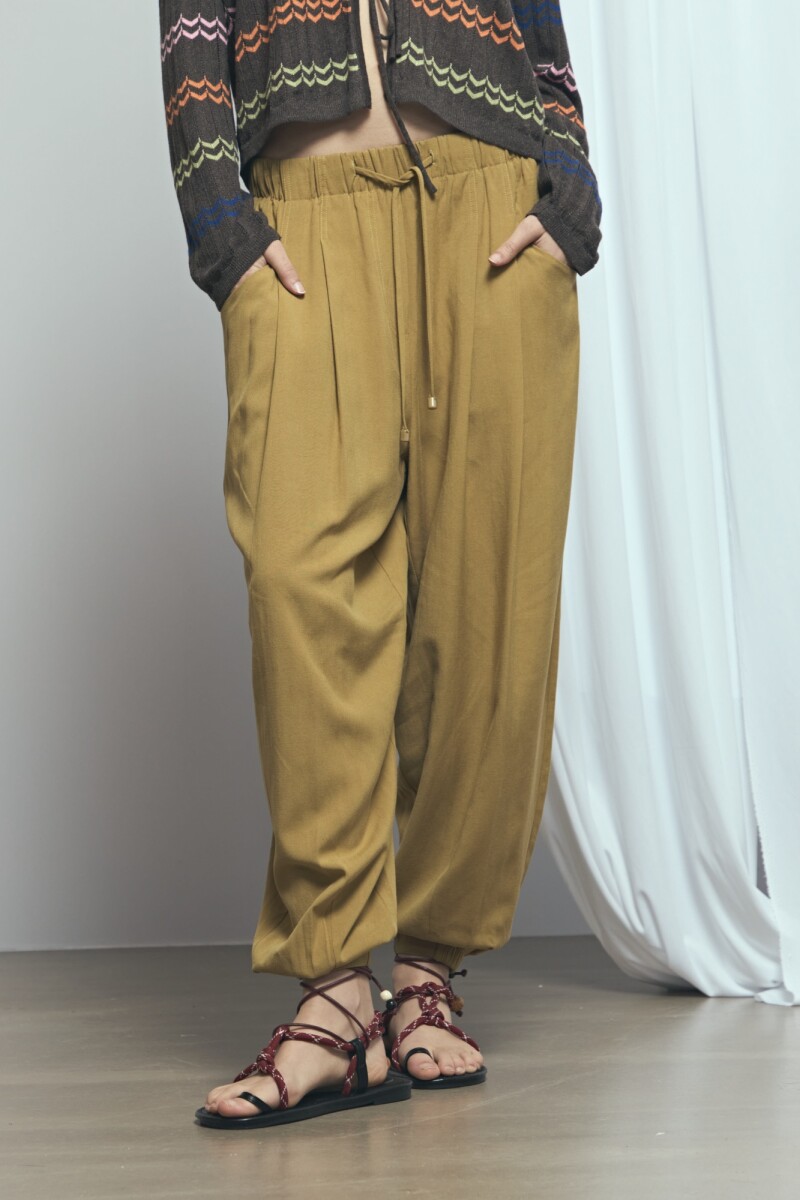 Pantalón barrel de lino PREVENTA verde