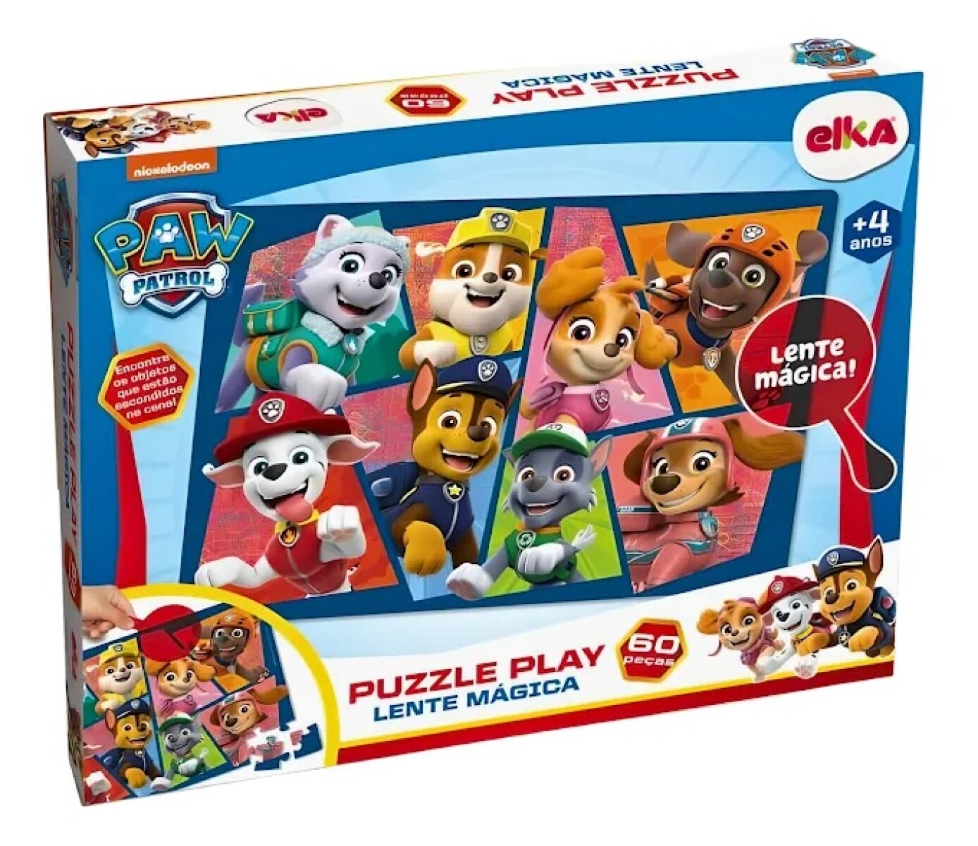 Rompecabezas Elka Paw Patrol con Lente Magica 60pcs 