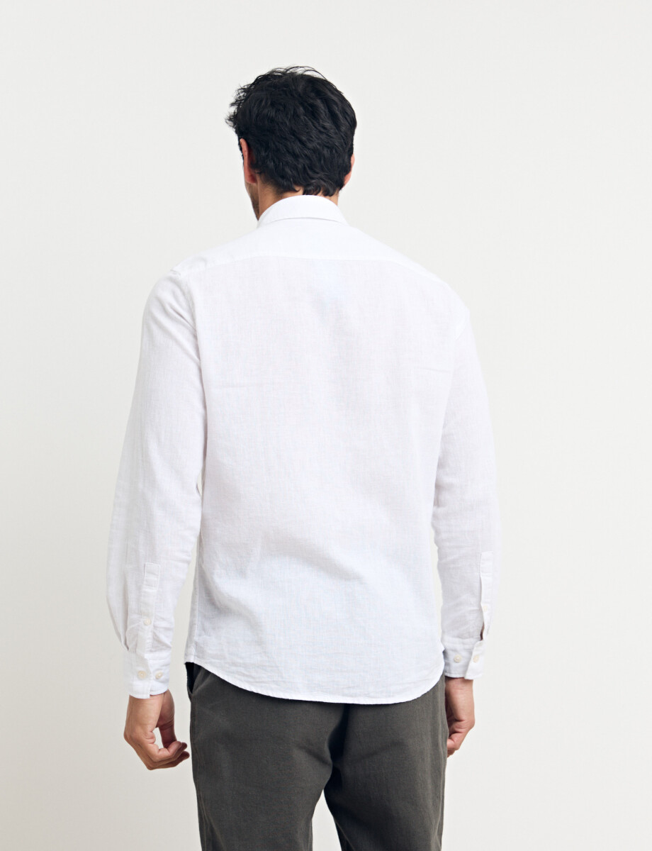 011954 CAMISA HARRINGTON LABEL LINO Blanco