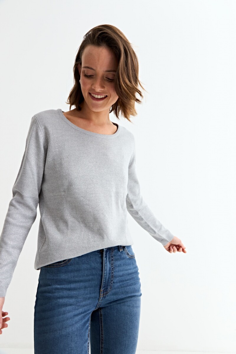 Sweater hilo metálico - Gris 