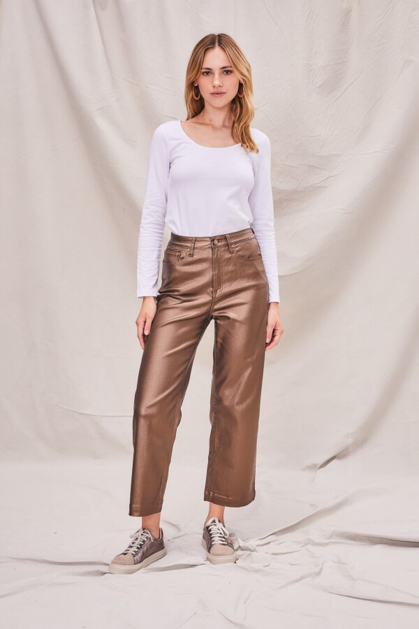 Metallic Wide Leg Cobre