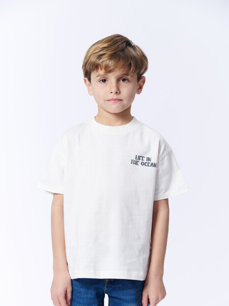 Remera Manga corta Oversize Langosta Espalda Cruda