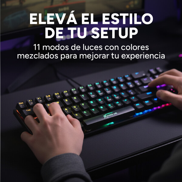 Teclado Mecánico Xtrike Me Gamer RGB GK-916 Anti Ghosting Color Negro