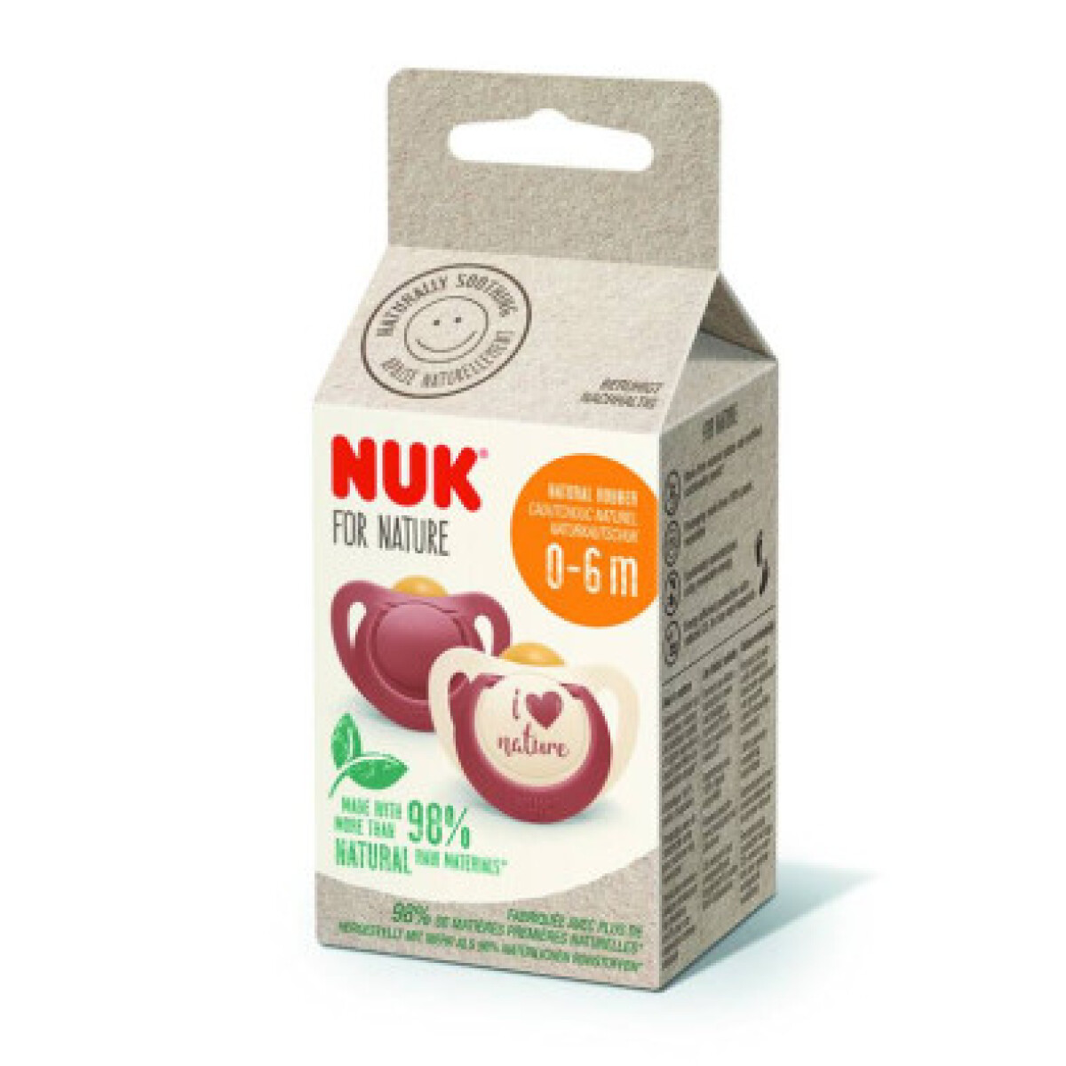 NUK CHUPETE FOR NATURE 0 A 6 MESES 2 UNIDADES - ortodóntico y sostenible 