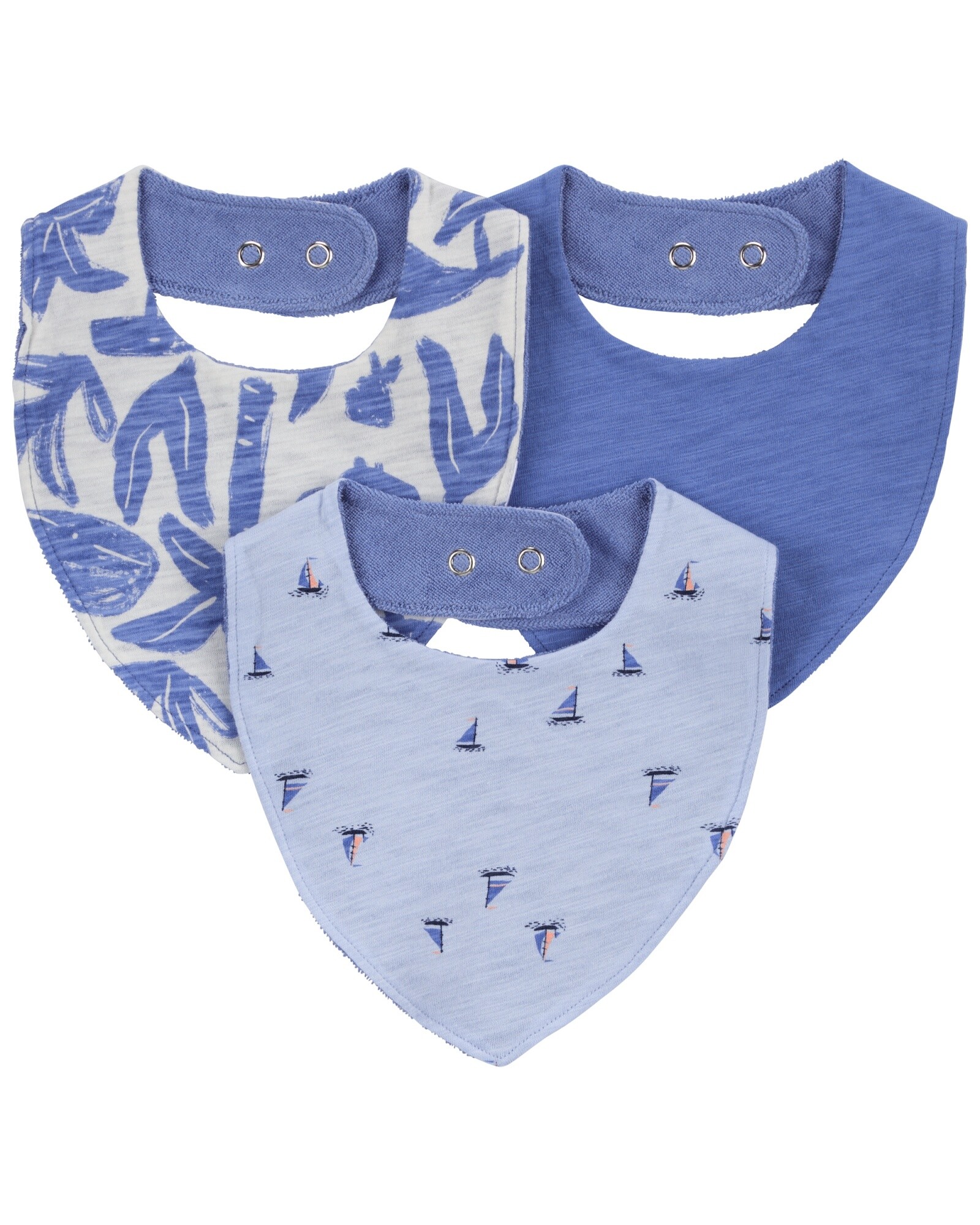 Pack tres baberos de algodón tipo bandana Sin color