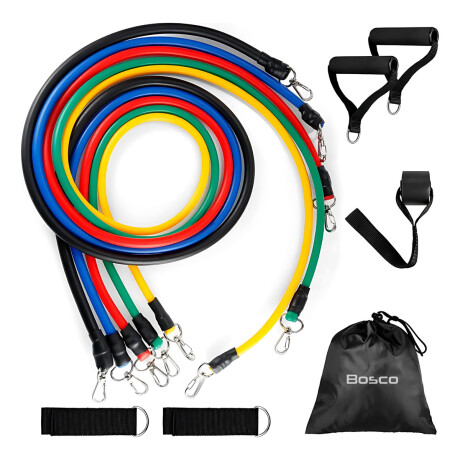 Set 5 Bandas Elasticas Agarre Resistencia Bosco Gym Multicolor