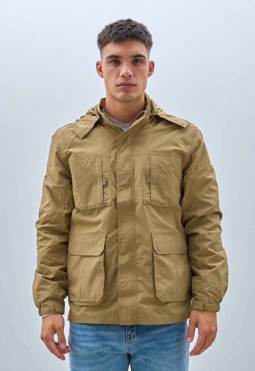 PARKA OXX 8853 BOLS. TAPA - BEIGE 