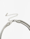 Collares Largos Metal Collar Largo De Metal - Plateado Rodio