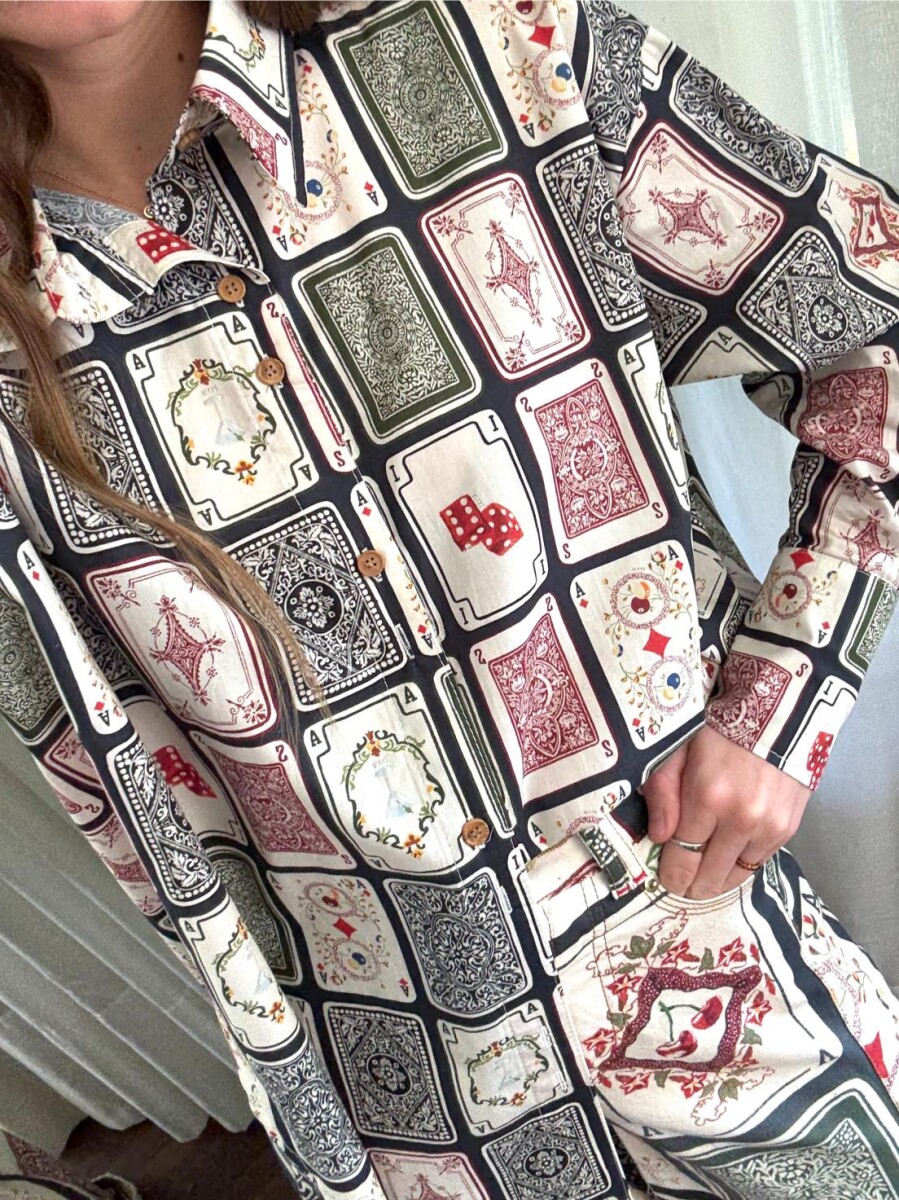 Camisa Onda Print Ludika - Marino 