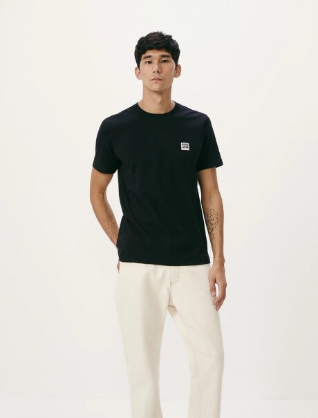 CAMISETA MANGA CORTA CON ESTAMPA NEGRO