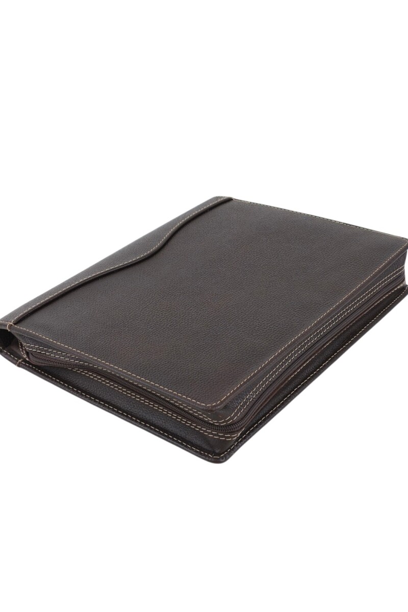 Dosier Mediano Profesional en cuero genuino Chocolate