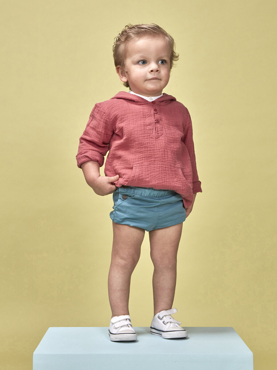 Sobrecamisa Con Bolsillo De Canguro Rosa