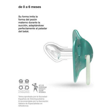 Chupete x2 de 0-6M Anatómico Silicona Suavinex Brillo Noche Verde